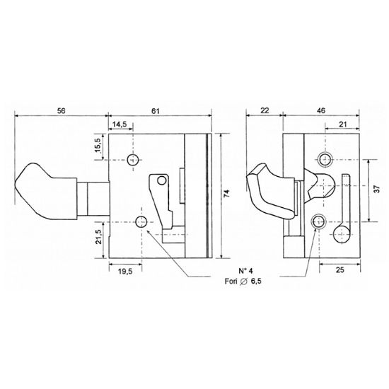 Slika Ključavnica kabine notranja Goldoni 02040298 Leva