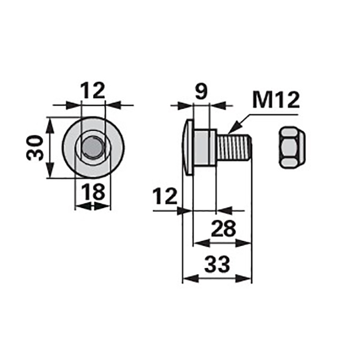 Slika Vijak z matico noža Kuhl 561.158.00