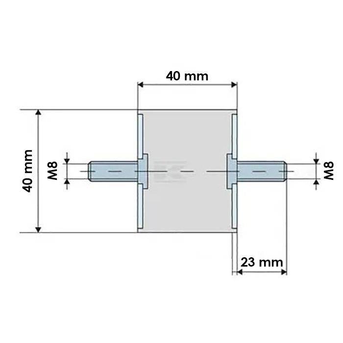 Bild von Amortizer gumi z vijaki M8x40x40mm