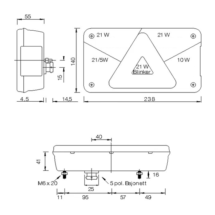 Bild von Svetilka stop zadnja Multipoint z vzvratno svetilko - leva