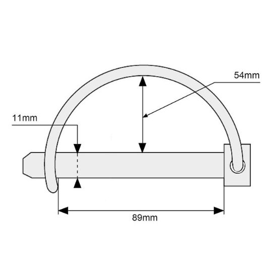 Slika Zatik vzmetni fi=11mm polkrožno zapiranje