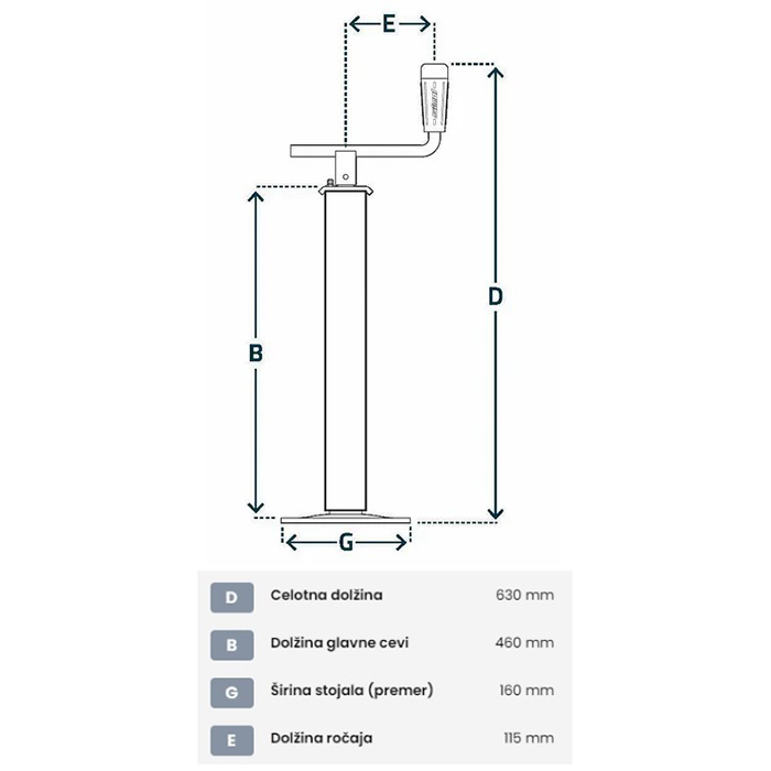 Bild von Stützfuß, 60x60, L-460
