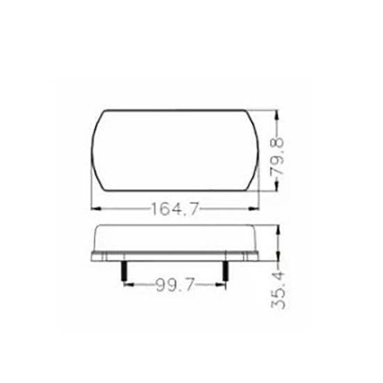 Slika Svetilka stop Led rumeno/rdeča - desna 165x80mm, 15xLed