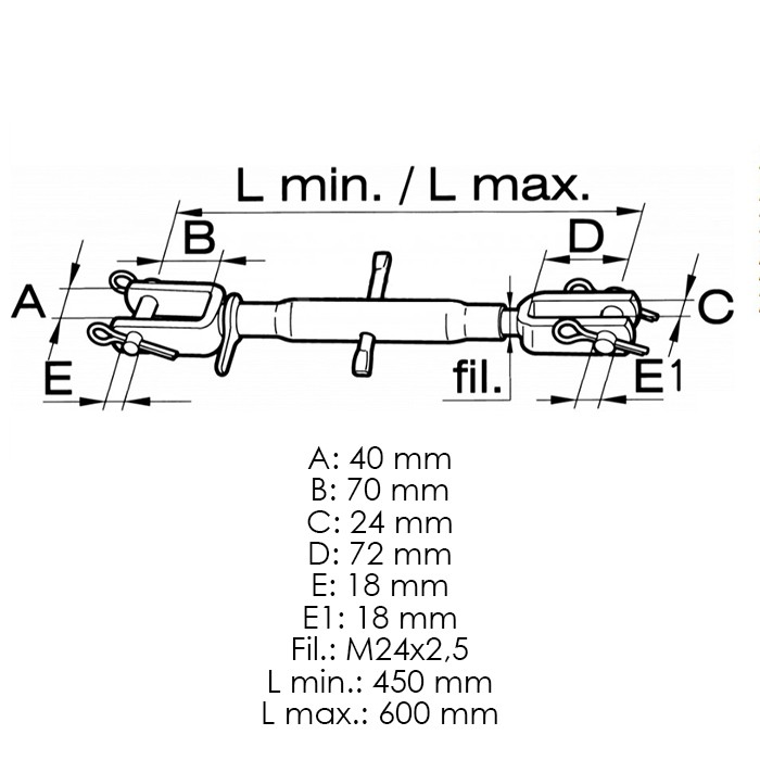 Picture of Ročica dvižna univerzalna 450/600 mm