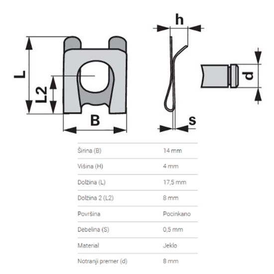 Slika Varovalka sornika žice ročne zavore Landini - MF