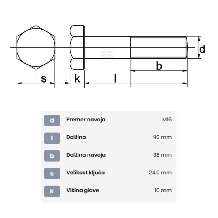 Bild von Schraube für Hammerschlegel, M16x90