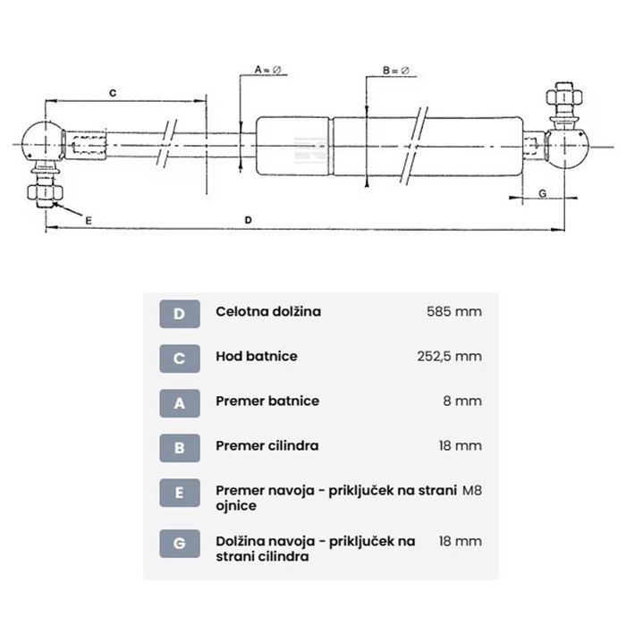 Bild von Plinska vzmet L-585,150N Fiat, New Holland 82001505 