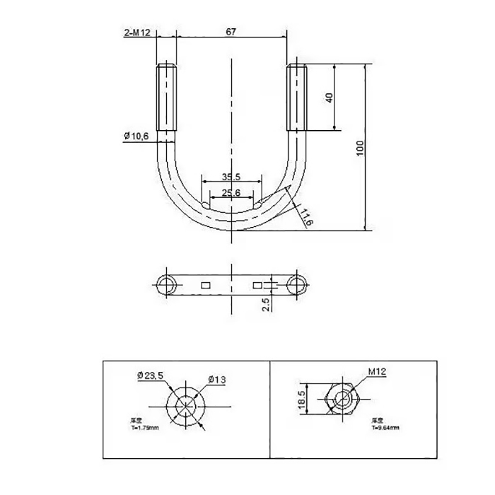 Bild von Nosilec napajalnika set 2 kosa - vijak U
