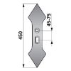 Picture of Cultivator share 135x300, hole spacing 45-75mm
