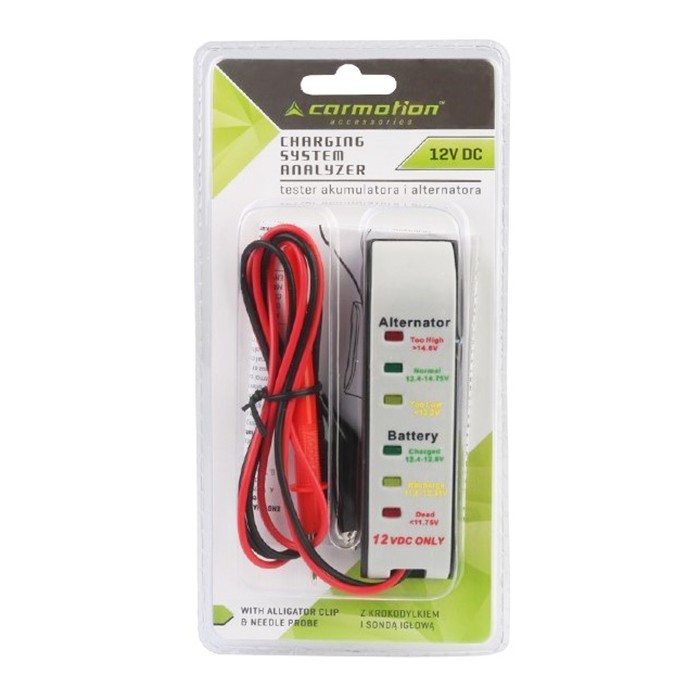 Slika Tester akumulatorja 12V z sondo in klemo