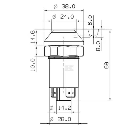 Bild von Drucktastenschalter Pneutron gelb 11110430PN - Arbeitsleuchten