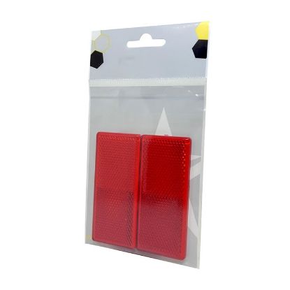 Picture of Odsevnik pravokotni rdeč 90x40mm (set 2 kosa) samolepljiv