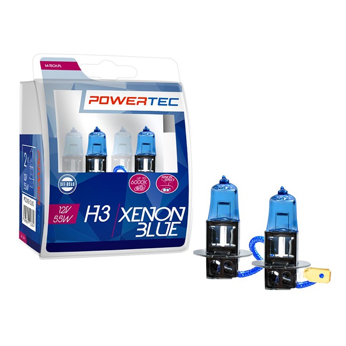 Picture of Žarnica 12V 55W H3-set 2 kosa Powertec Xenon Blue