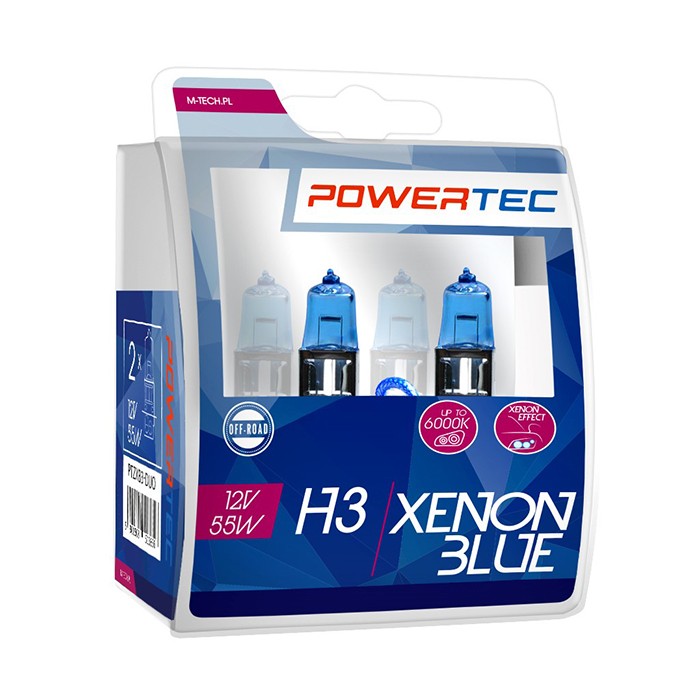 Picture of Žarnica 12V 55W H3-set 2 kosa Powertec Xenon Blue