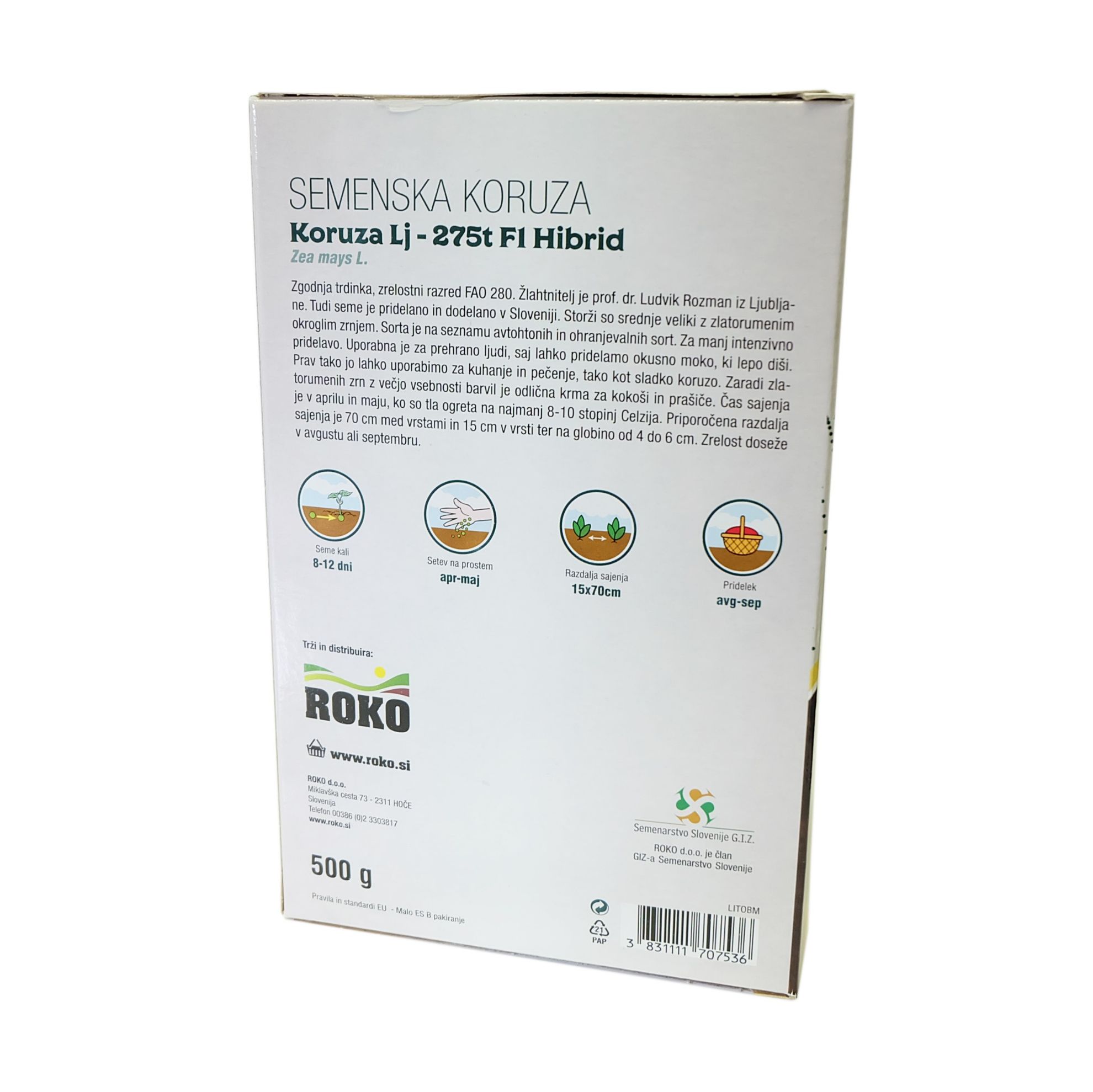 Slika Koruza semenska LJ-275t F1 hibrid 0,5kg netretirana