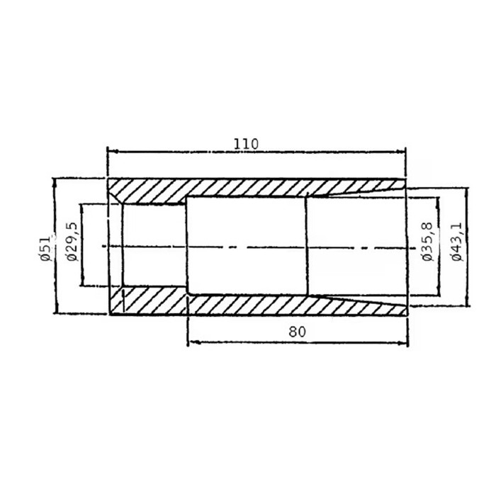Bild von Puša konice odjemalca FI 51 mm, L-110mm