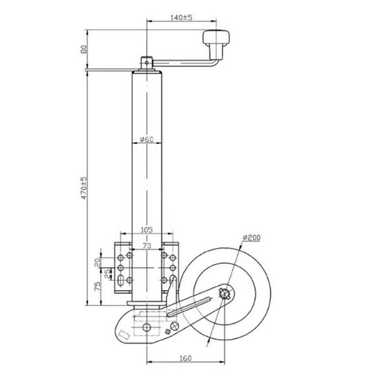 Slika Kolo podporno - nastavljivo po višini 200x50,L=460/700mm
