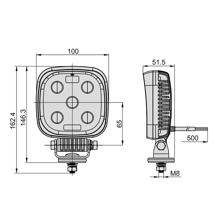 Slika Žaromet delovni led 12/24 Cobo 100x100 5x3W 1250 Lumnov
