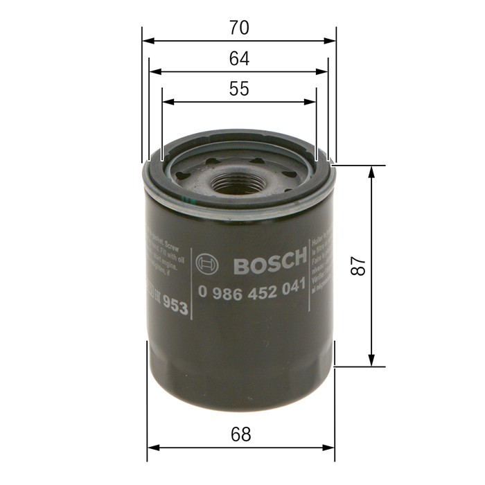 Bild von Filter olja Bosch 0986452041