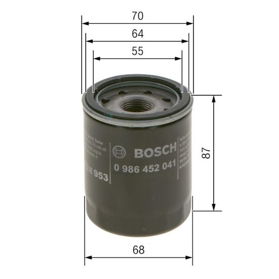 Bild von Filter olja Bosch 0986452041