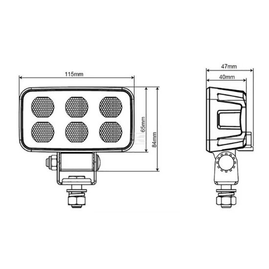 Picture of Žaromet delovni Led 12/24V - 60W 115x65x47mm4630lm