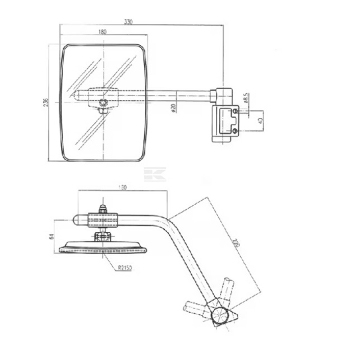Picture of Ogledalo z nosilcem Same kompletno desno