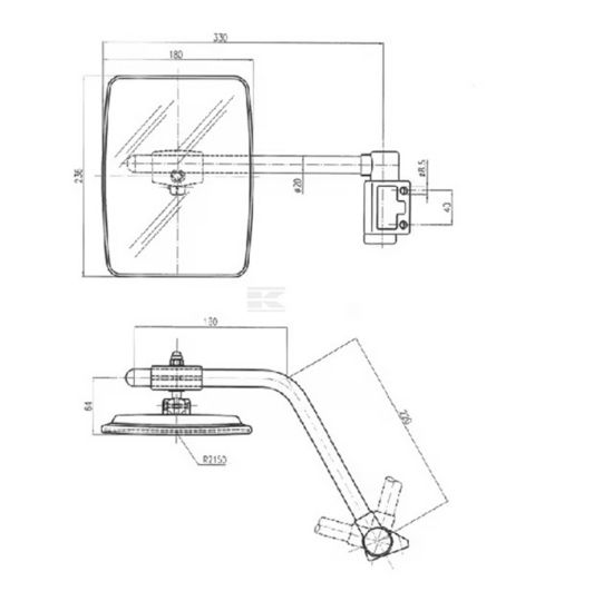 Picture of Ogledalo z nosilcem Same kompletno desno