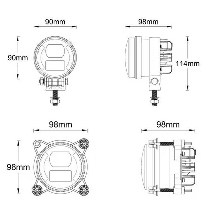 Bild von Žaromet sprednji okrogli Led fi 90mm 30/5W 10-30V H9