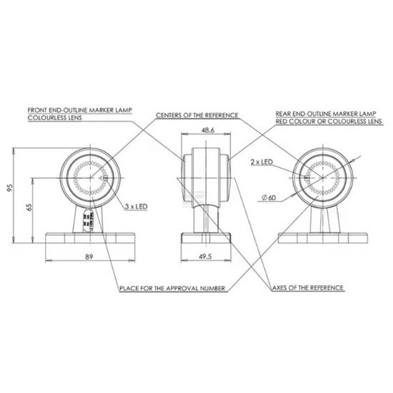 Bild von Svetilka stranska marker Led 95x89x49,5 mm