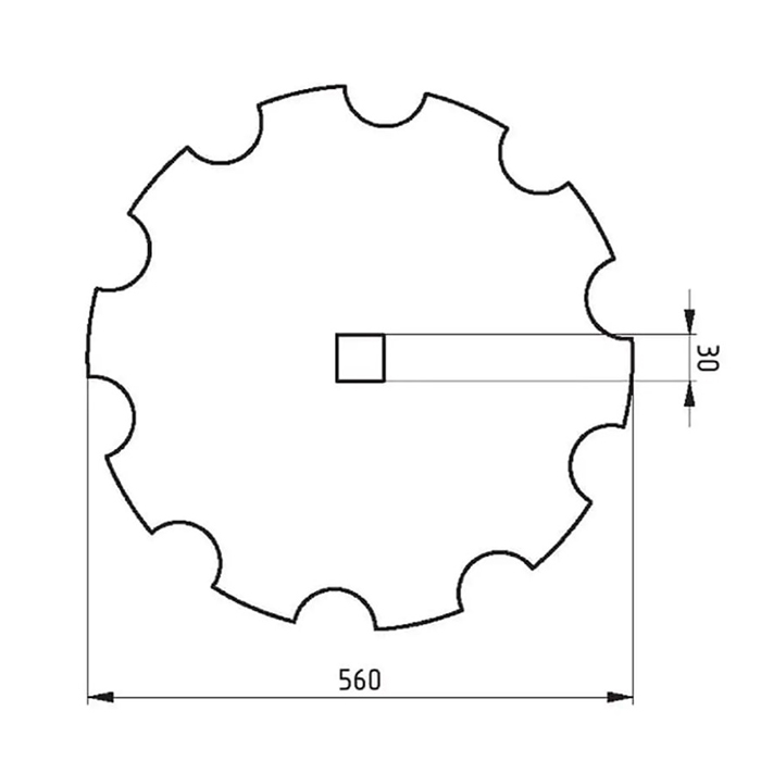 Picture of Disk krožne brane fi=560, luknja 31x31 - nazobčan