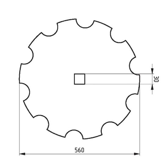 Picture of Disk krožne brane fi=560, luknja 31x31 - nazobčan