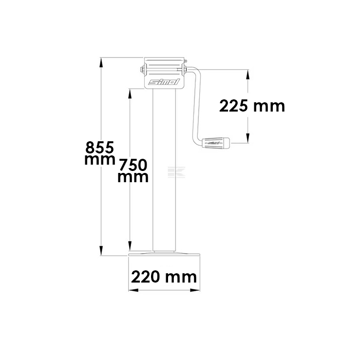 Bild von Noga podporna 80x80 ročaj ob strani, L=855mm
