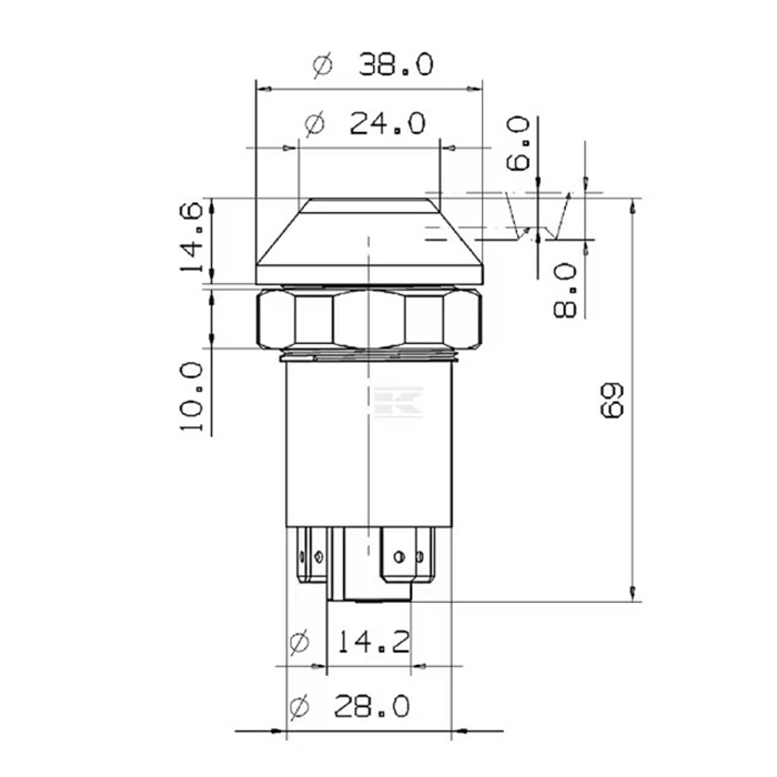 Slika Stikalo-gumb EHR hidravlike 28mm 0.008.8049.0