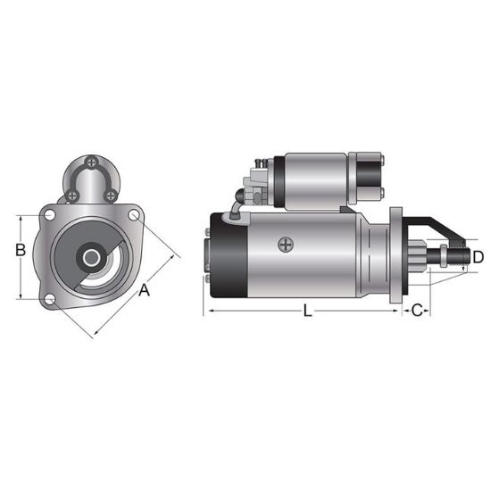 Picture of Zaganjač Ford Dextra 12V-2,2kW,11 zob - E1ADKN11001C
