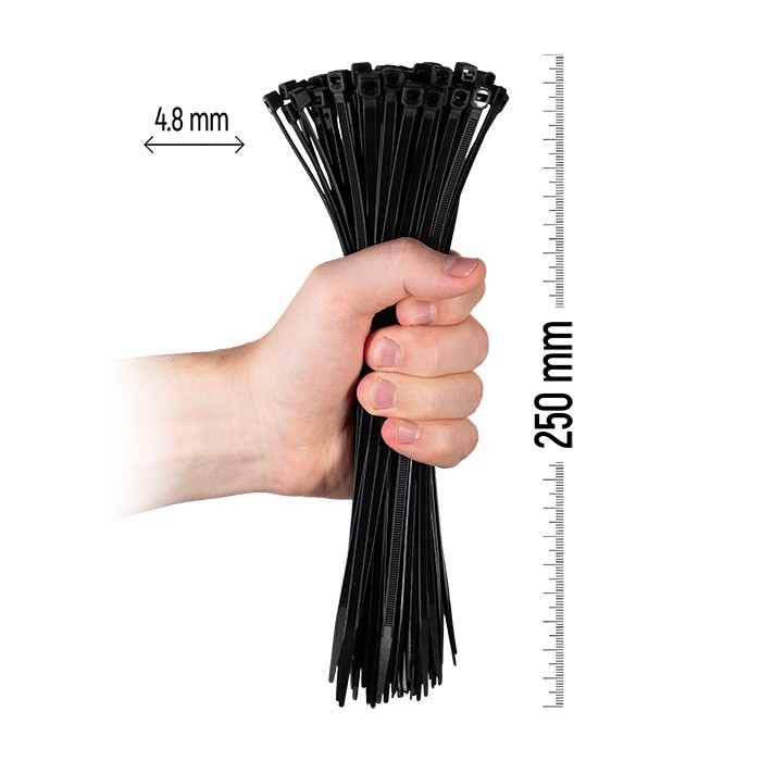 Bild von PVC-Kabelbinder, 250x4.8 -100 Stk.