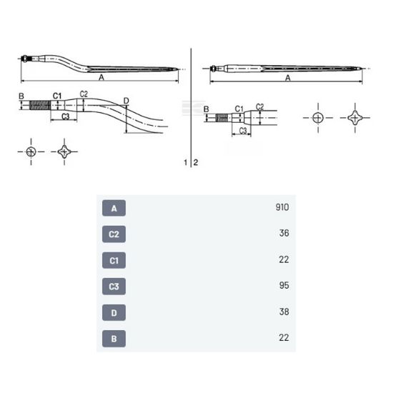 Slika Konica odjemalca SHW M22x1,5mm L=910 mm