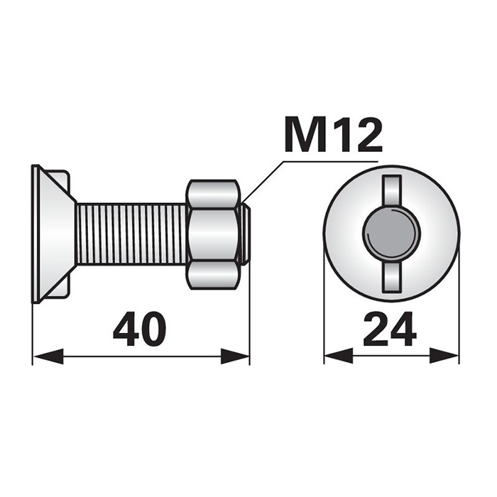 Slika Vijak lemeža 12x40,2 robni
