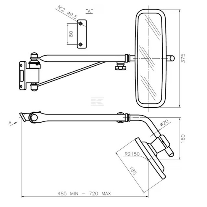 Bild von Ogledalo komplet z nosilcem desno Same 0.011.0031.4/30