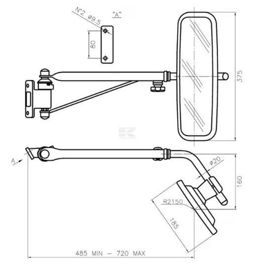 Bild von Ogledalo komplet z nosilcem desno Same 0.011.0031.4/30