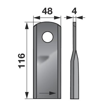 Bild von Nož RK 116x48x4mm FI-20,5 mm desni