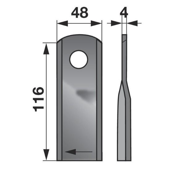 Bild von Nož RK 116x48x4mm FI-20,5 mm levi