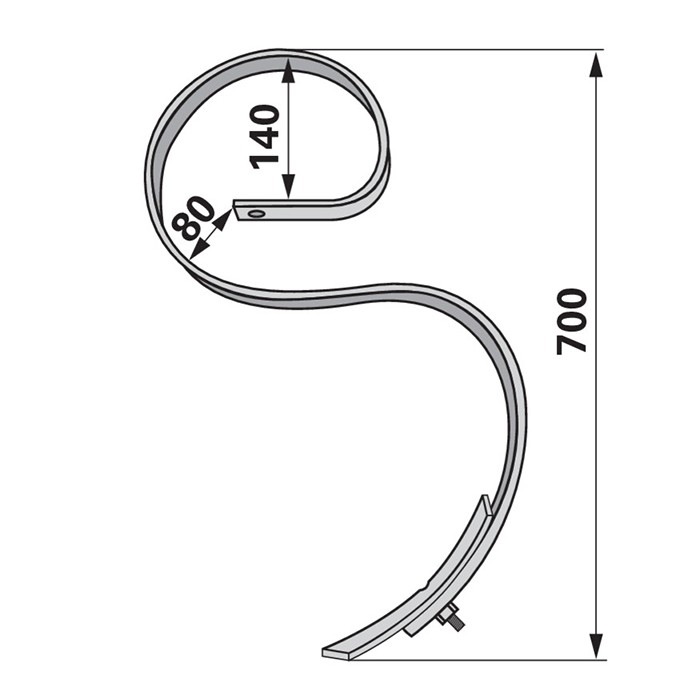 Picture of Vzmet predsetvenika "S" kpl. 45x12x685mm