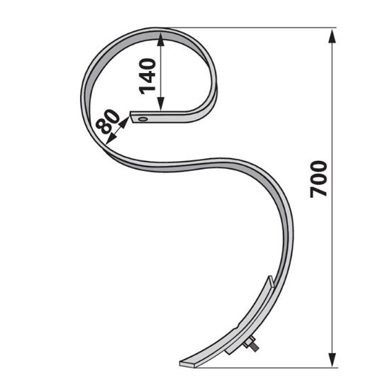 Picture of Vzmet predsetvenika "S" kpl. 45x12x685mm