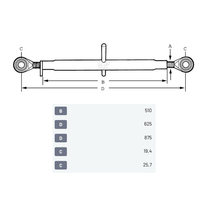 Picture of Topling ročica 19-25 625-875 mm