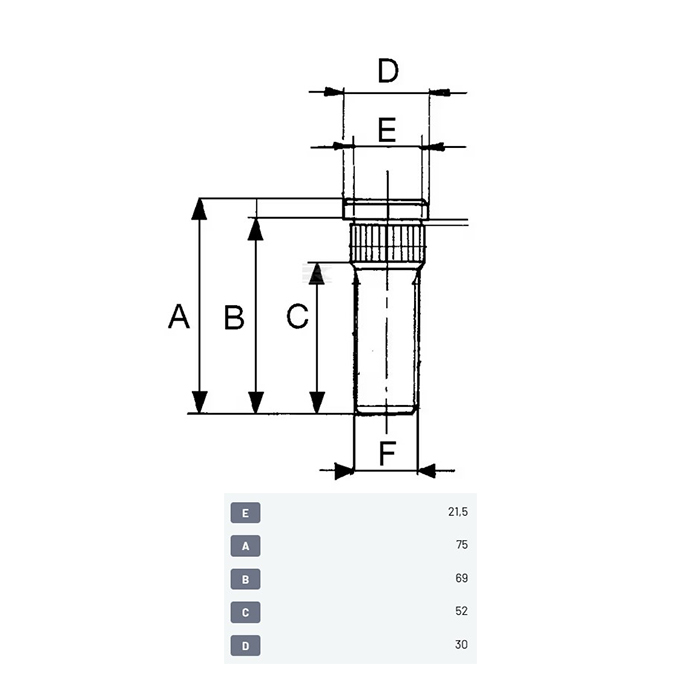 Picture of Vijak kolesni M18x1,5 L=69mm konus 21,5