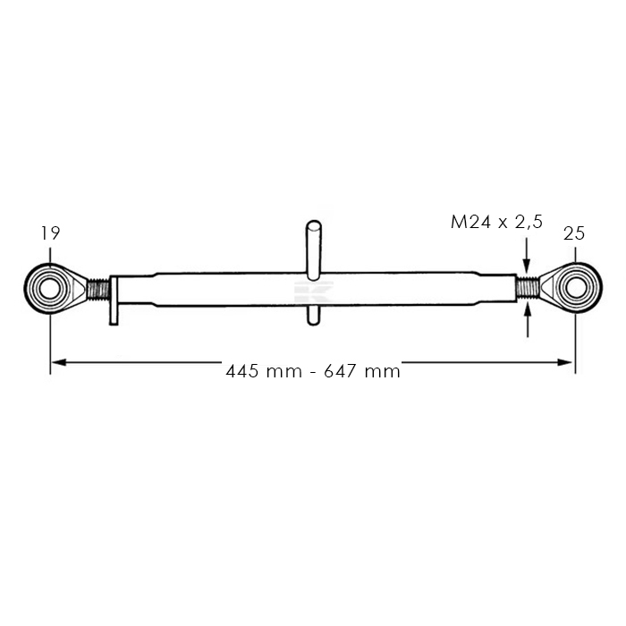 Picture of Top link arm 19-19, 445-647mm