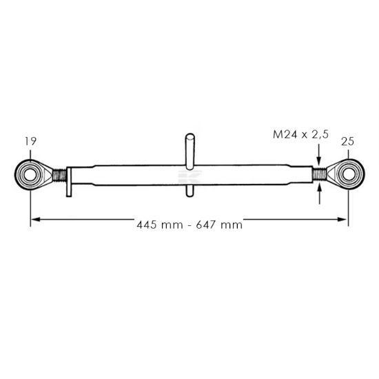 Picture of Top link arm 19-19, 445-647mm