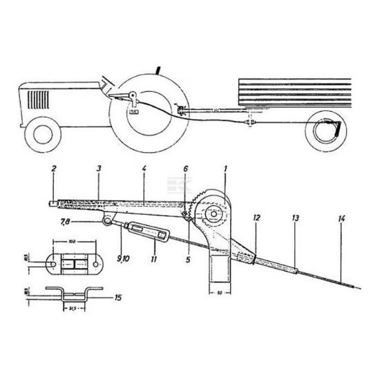 Picture of Ročica ročne zavore BPW komplet z žico L-5150mm