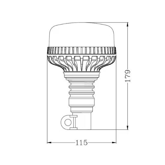 Bild von Svetilka rotacijska Led 12/24V nasadna 179 mm - zelena 