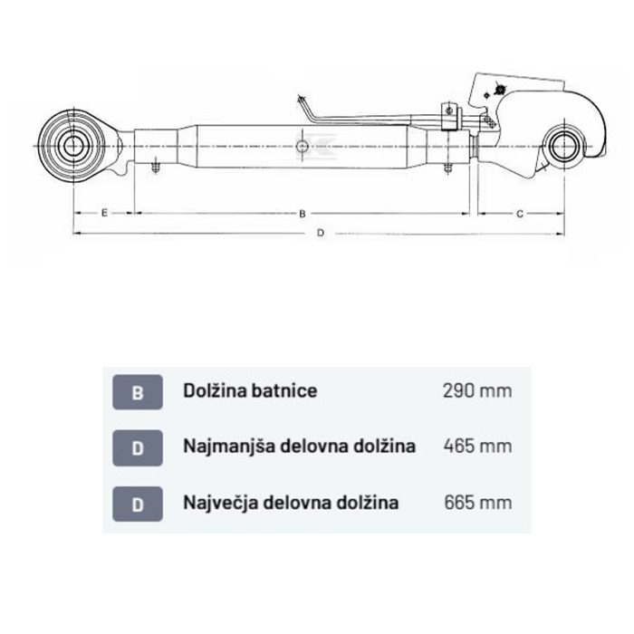 Bild von Topling ročica avt. priklop CAT 2, 465-665mm